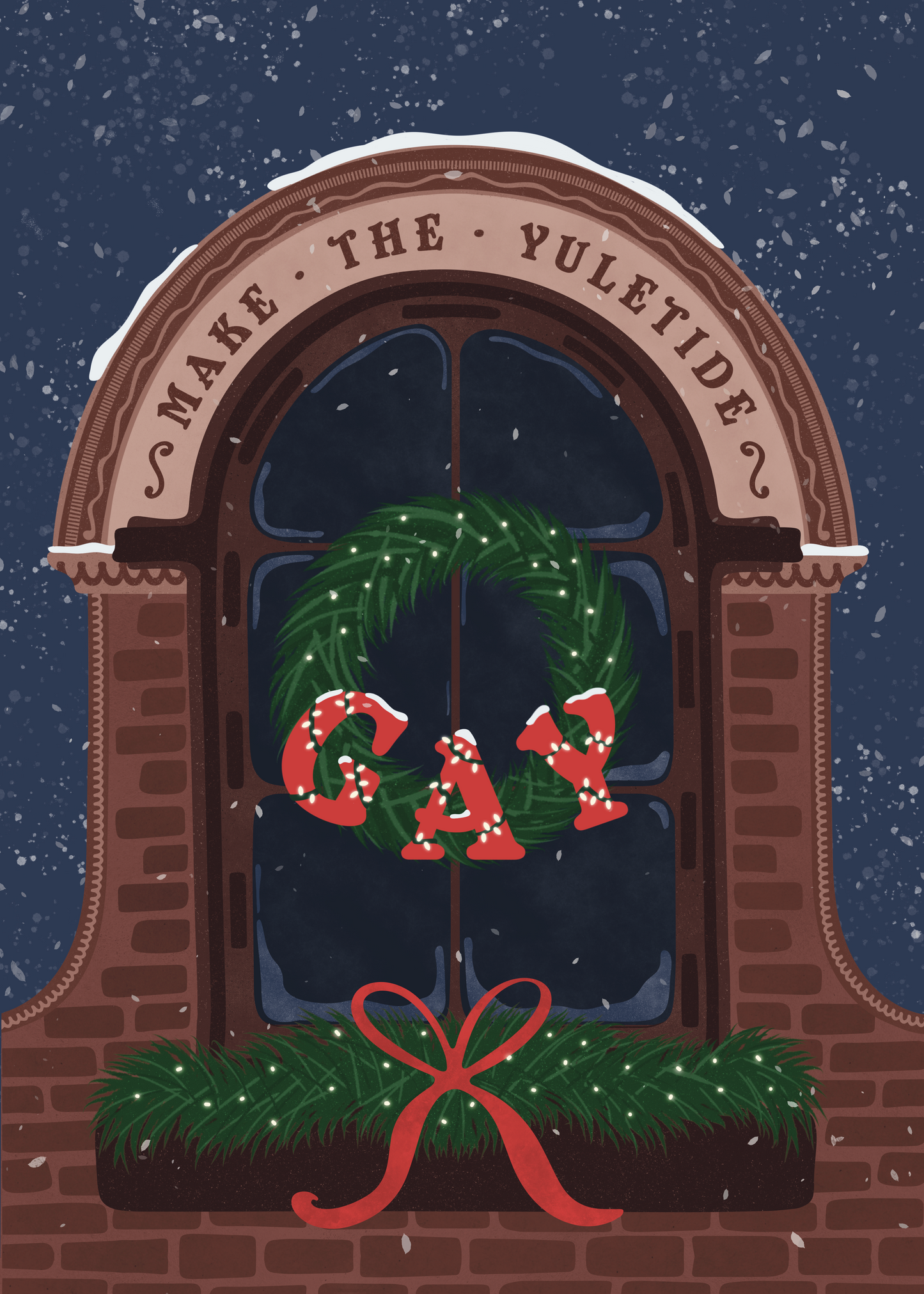 "make the yuletide gay" greeting card