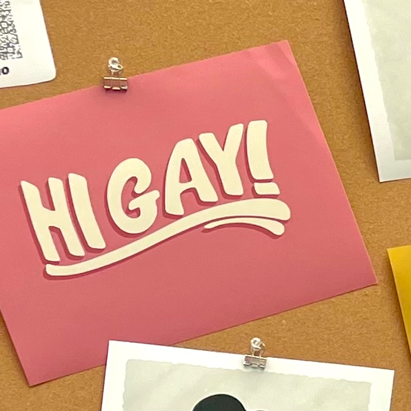 "hi gay" print